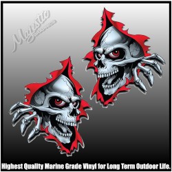 Ripped Skull - Mirrored Pair