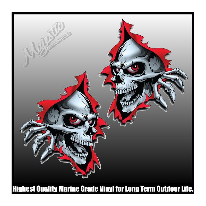 Ripped Skull - Mirrored Pair
